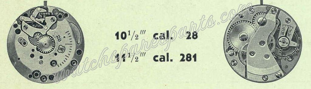 FHF Font 28 Watch movements FHF Font 28 Watch movements