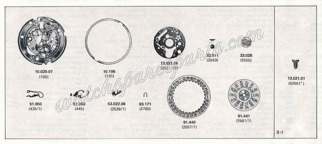 FHF Font 408.1 Watch Day Date spare parts FHF Font 408.1 Watch Day Date spare parts
