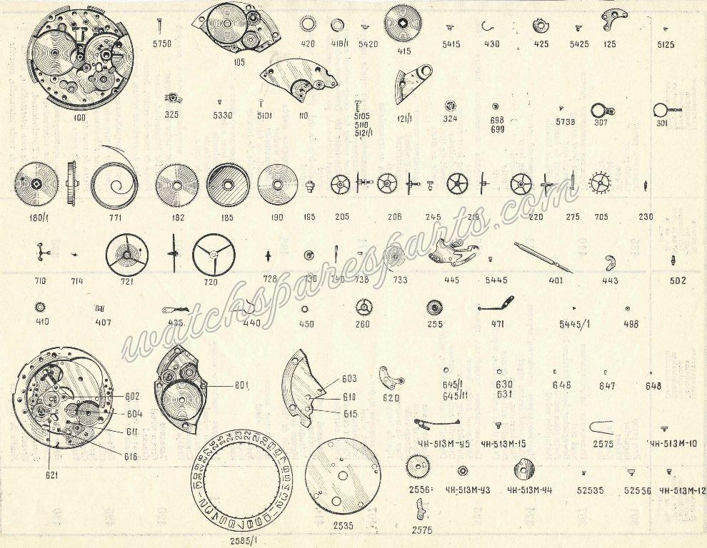 Wostok 2414 Watch spare parts Wostok 2414 Watch spare parts