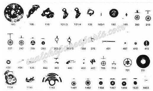 Zodiac 33 Watch spare parts Zodiac 33 Watch spare parts