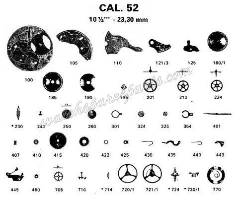 Zodiac 52 Watch spare parts Zodiac 52 Watch spare parts