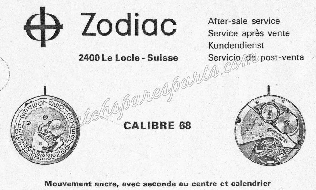 Zodiac 68 Watch movements Zodiac 68 Watch movements