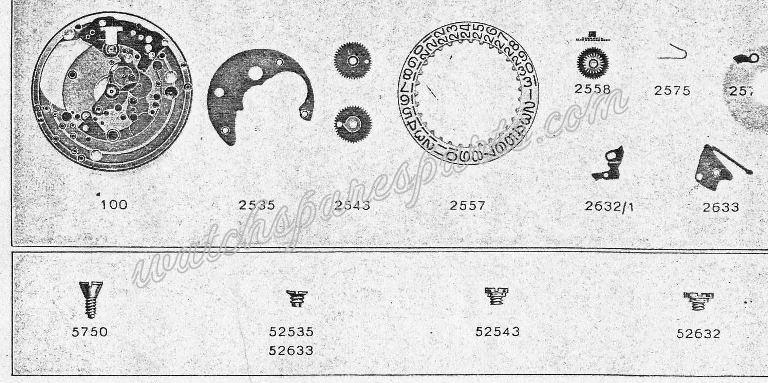 Zodiac 72 Watch Date spare parts Zodiac 72 Watch Date spare parts