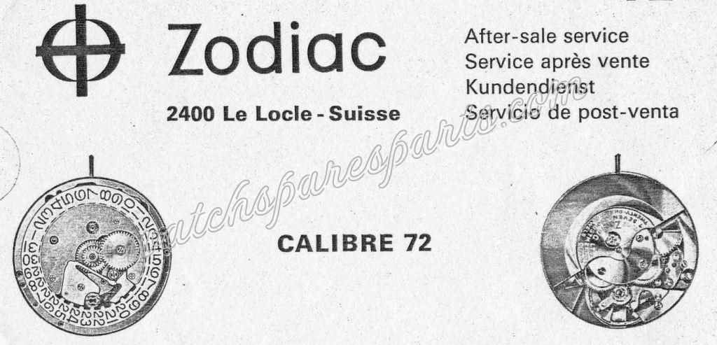 Zodiac 72 Watch movements Zodiac 72 Watch movements