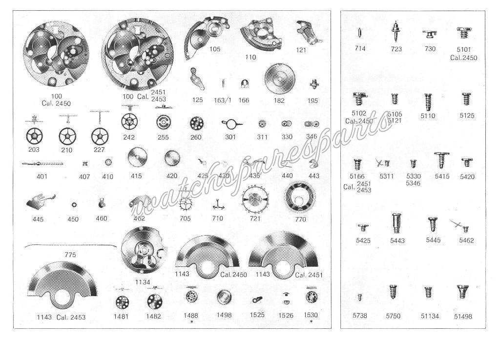 ETA 2453 Watch spare parts ETA 2453 Watch spare parts