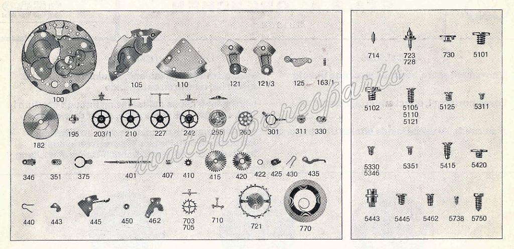 ETA 2500 Watch spare parts ETA 2500 Watch spare parts