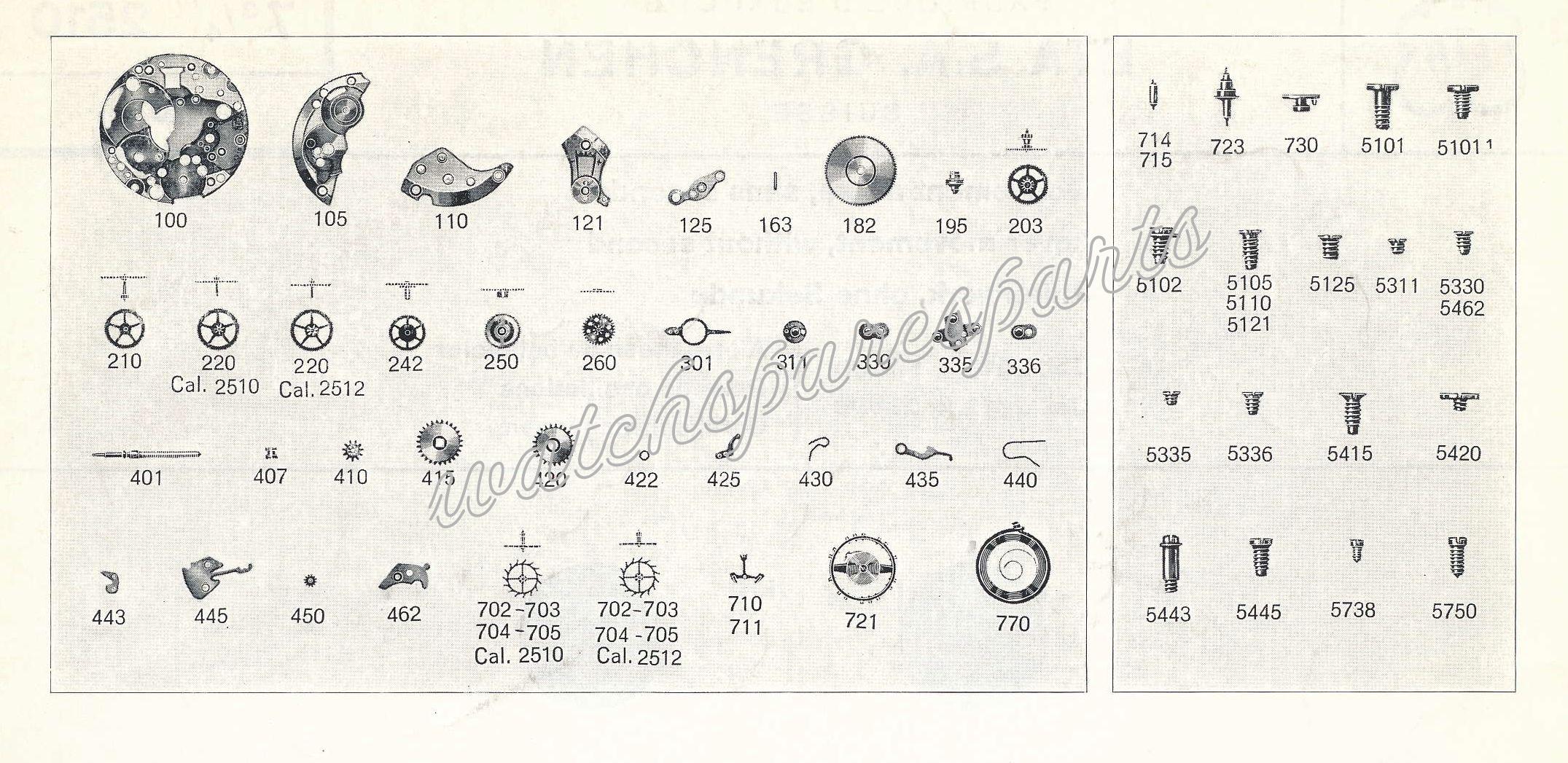 ETA 2510 Watch spare parts ETA 2510 Watch spare parts