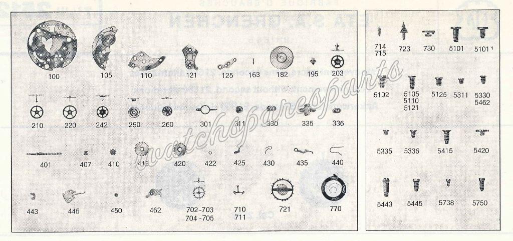 ETA 2512 Watch spare parts ETA 2512 Watch spare parts