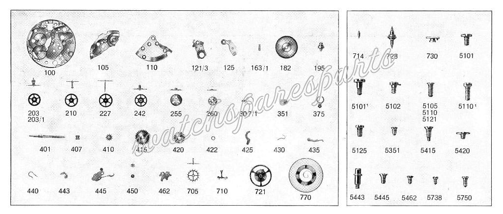 ETA 2540 Watch spare parts ETA 2540 Watch spare parts