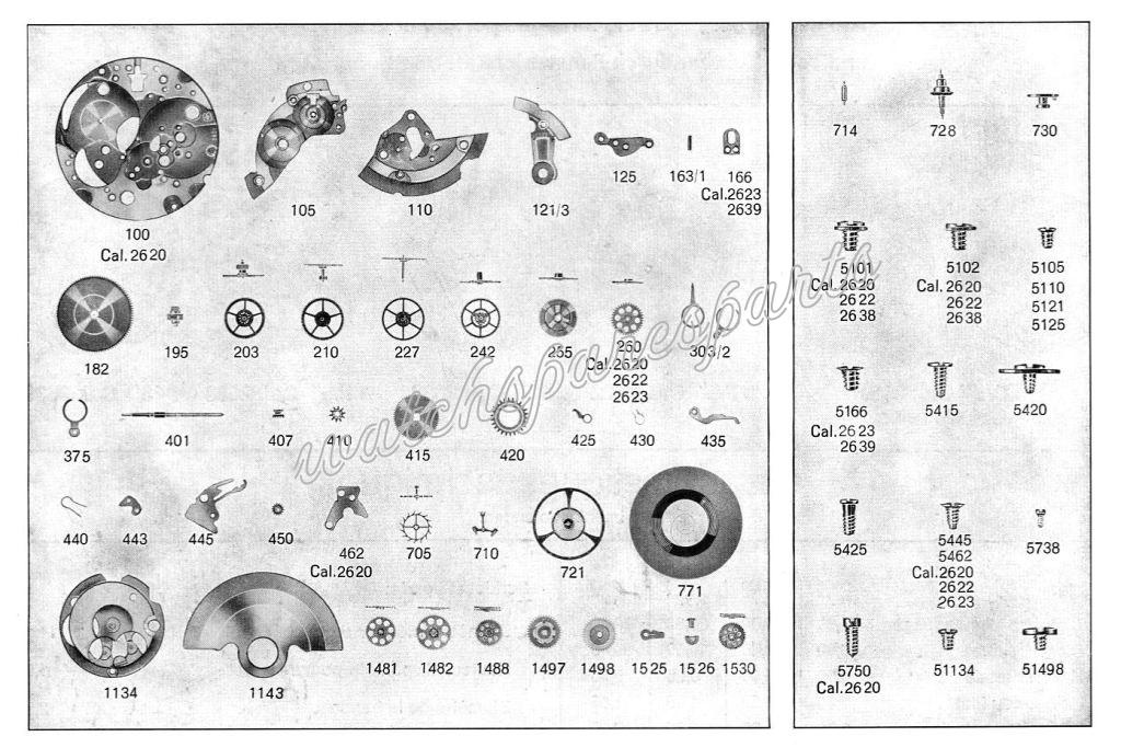 ETA 2638 Watch spare parts ETA 2638 Watch spare parts