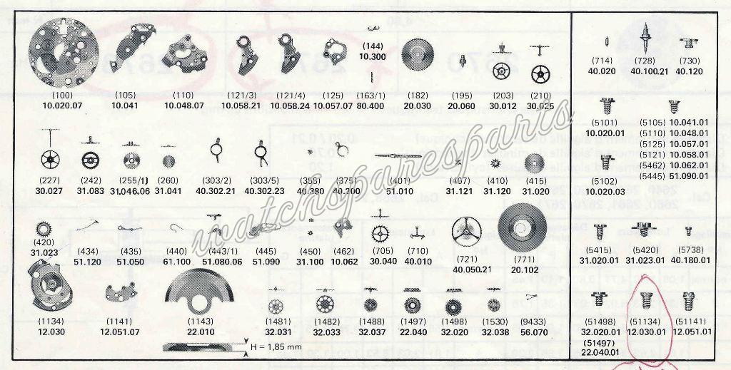 ETA 2651 Watch spare parts ETA 2651 Watch spare parts