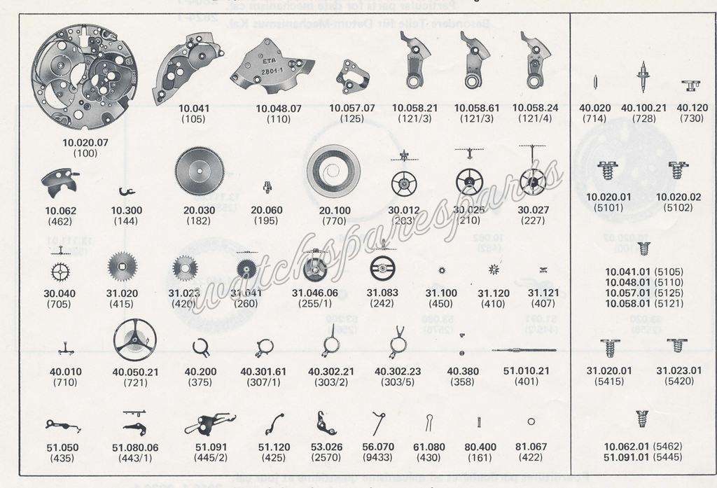 ETA 2801.1 Watch spare parts ETA 2801.1 Watch spare parts