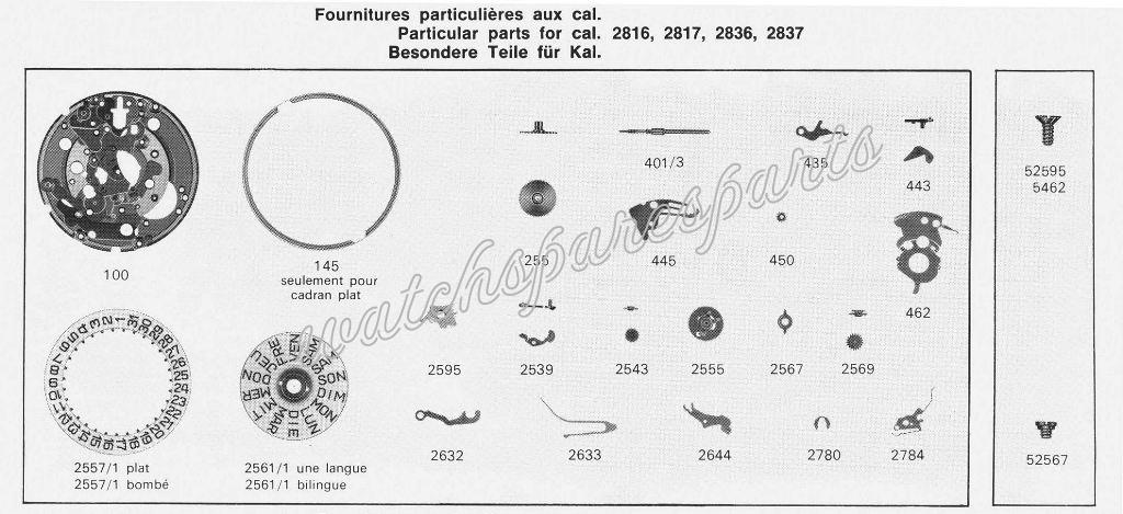 ETA 2837 Watch Day Date spare parts ETA 2837 Watch Day Date spare parts