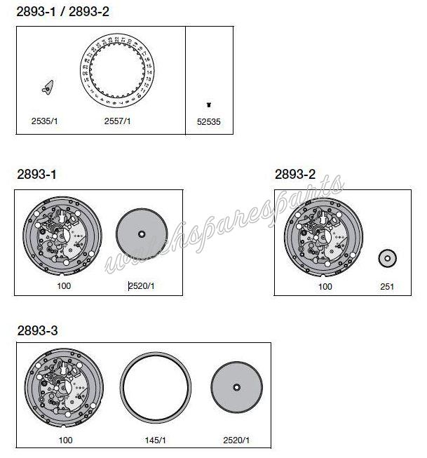 ETA 2893.2 Watch Date spare parts ETA 2893.2 Watch Date spare parts