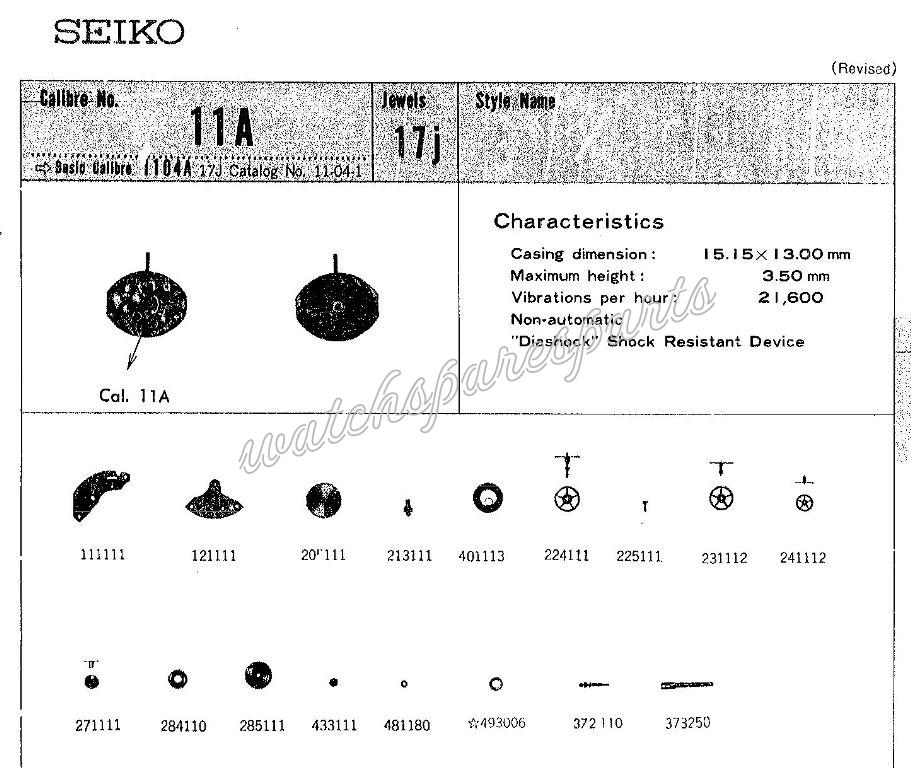 Seiko 11A Watch movements Seiko 11A Watch movements
