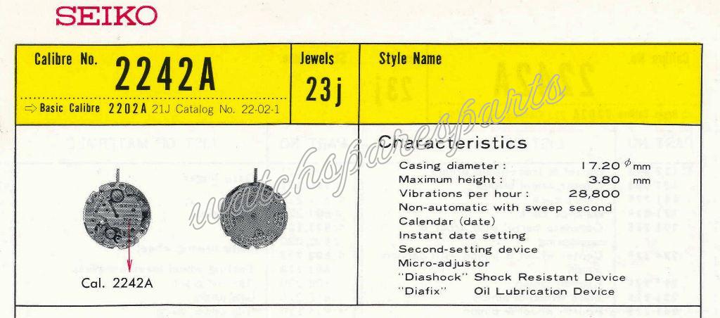 Seiko 2242A Watch movements Seiko 2242A Watch movements