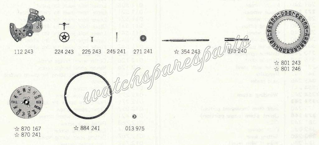 Seiko 2409A Watch Day Date spare parts Seiko 2409A Watch Day Date spare parts