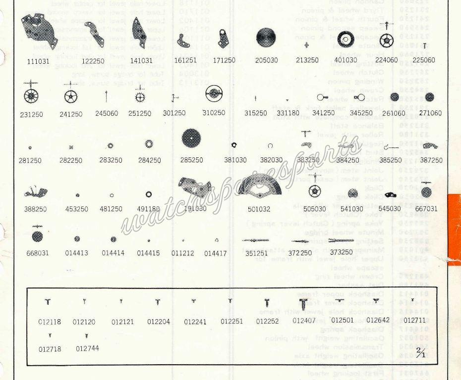 Seiko 2501A Watch spare parts Seiko 2501A Watch spare parts