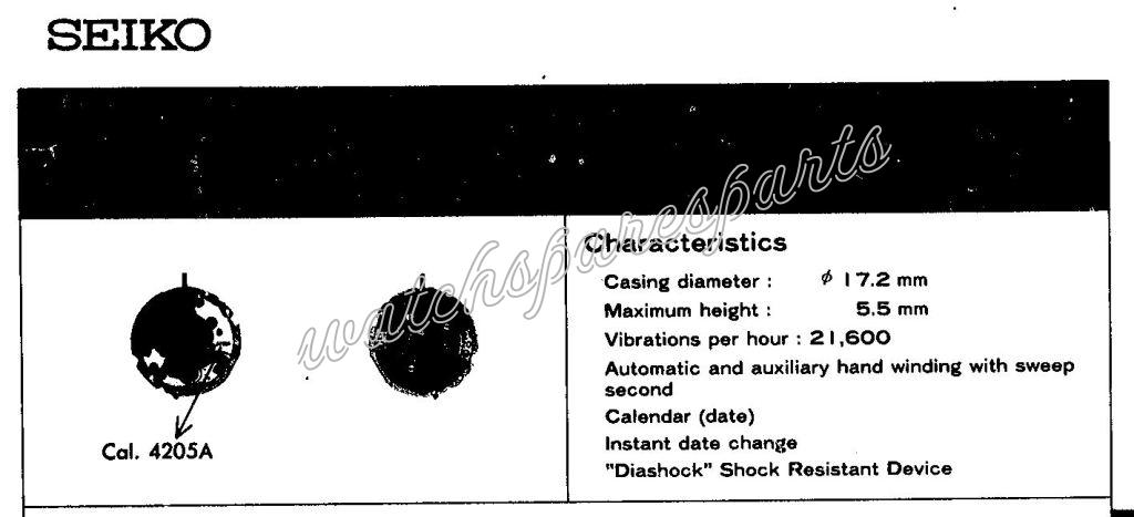 Seiko 4205A Watch movements Seiko 4205A Watch movements