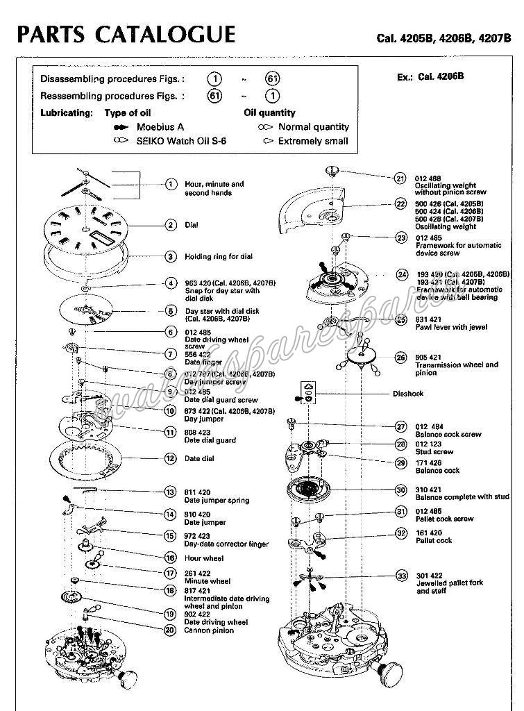 Seiko 4207B Watch spare parts Seiko 4207B Watch spare parts