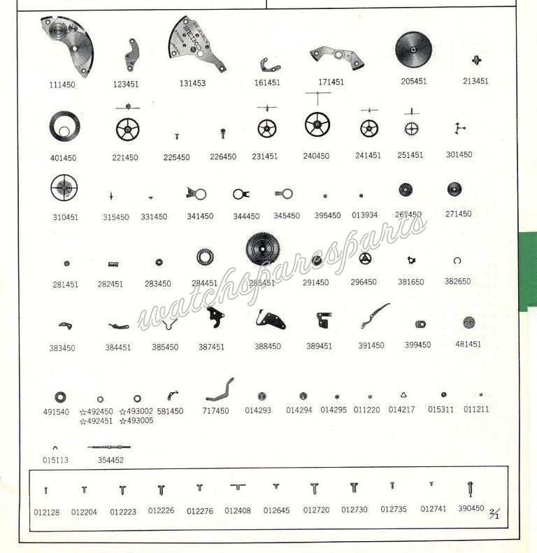 Seiko 4500A Watch spare parts Seiko 4500A Watch spare parts