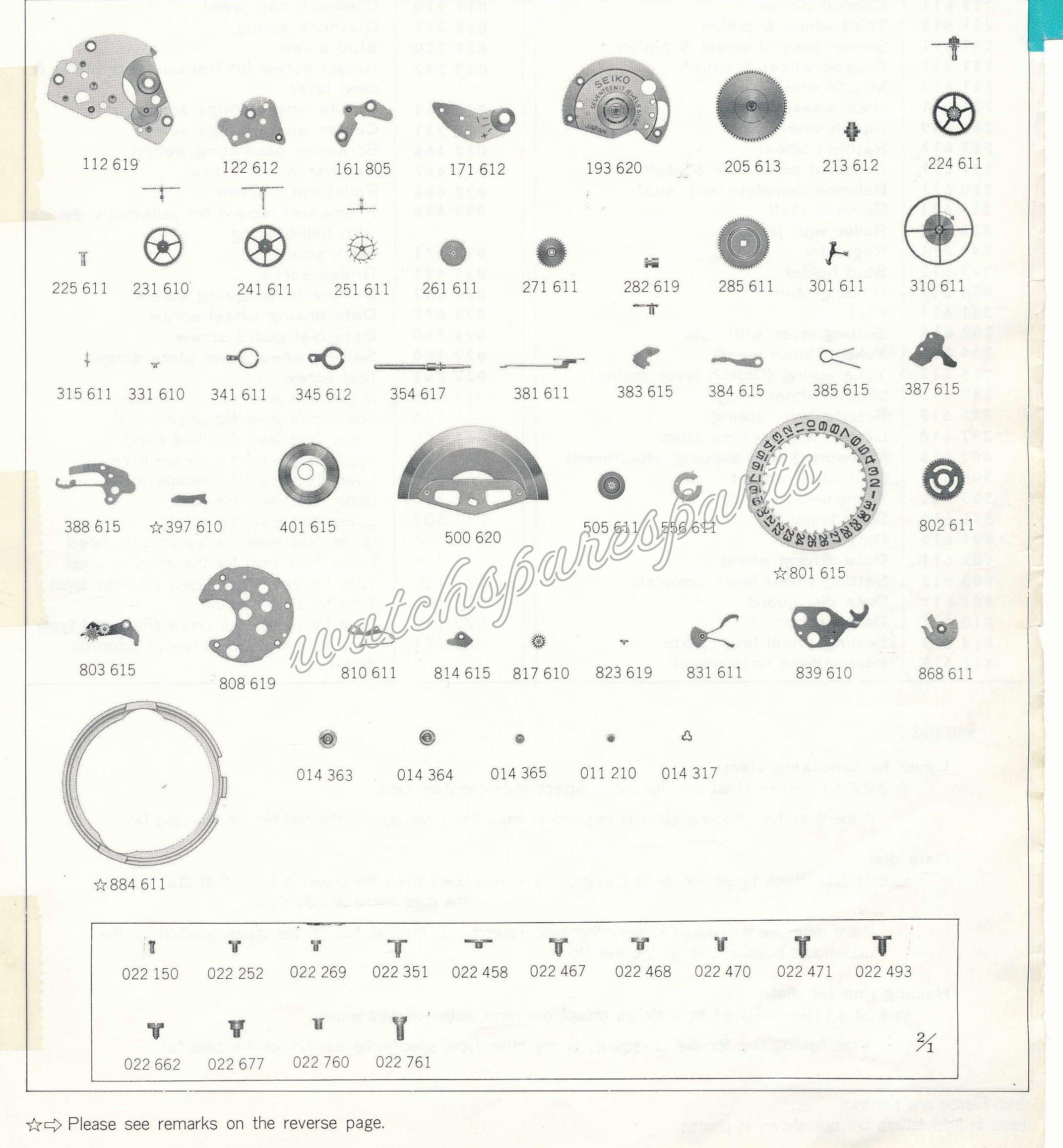 Seiko 6118A Watch spare parts Seiko 6118A Watch spare parts