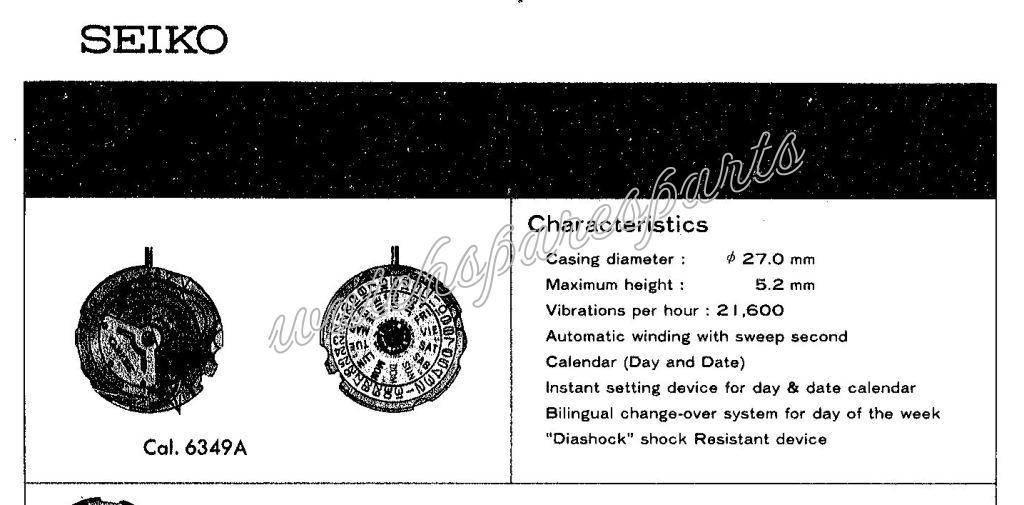 Seiko 6349A Watch movements Seiko 6349A Watch movements