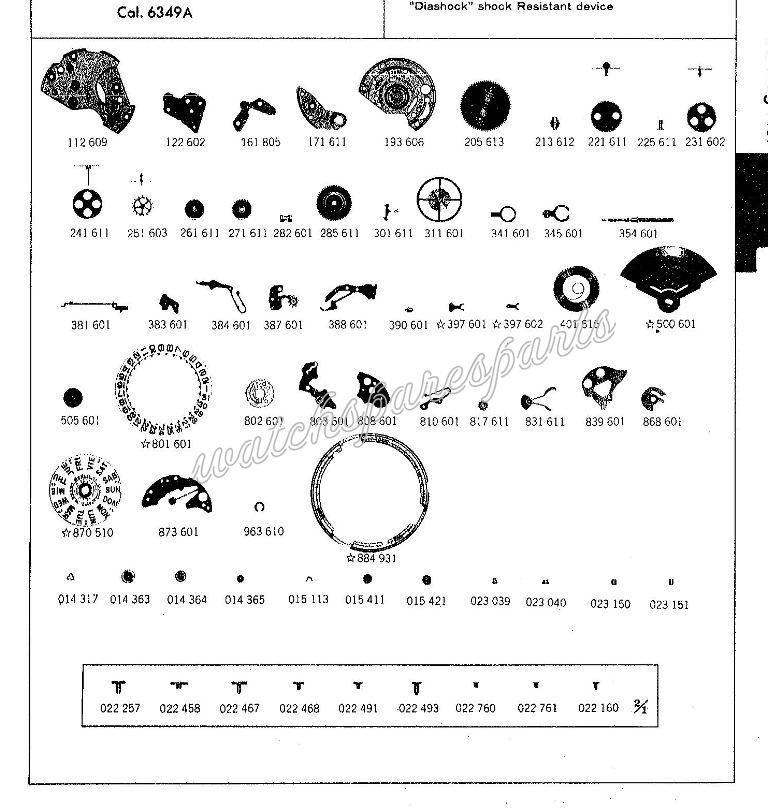 Seiko 6349A Watch spare parts Seiko 6349A Watch spare parts