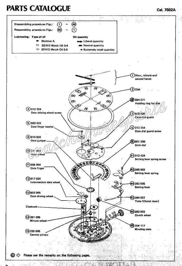 Seiko 7002A Watch Date spare parts Seiko 7002A Watch Date spare parts