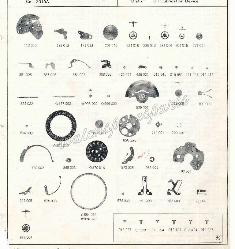 Seiko 7015A Watch spare parts Seiko 7015A Watch spare parts