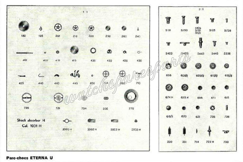 Eterna 1031 Watch spare parts Eterna 1031 Watch spare parts