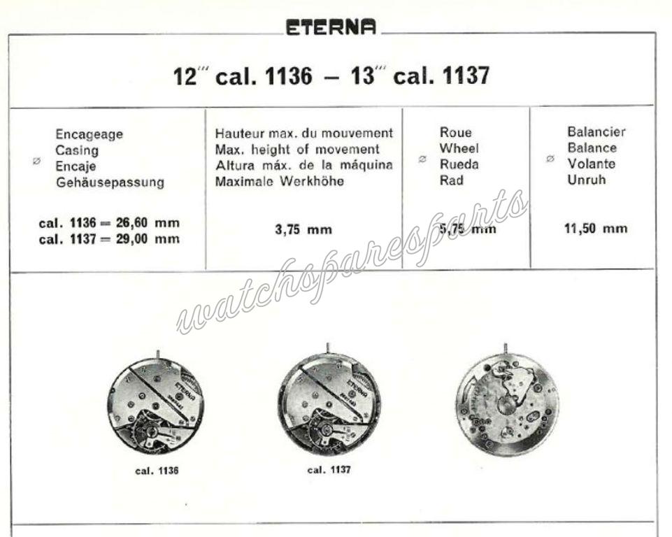 Eterna 1137 Watch movements Eterna 1137 Watch movements