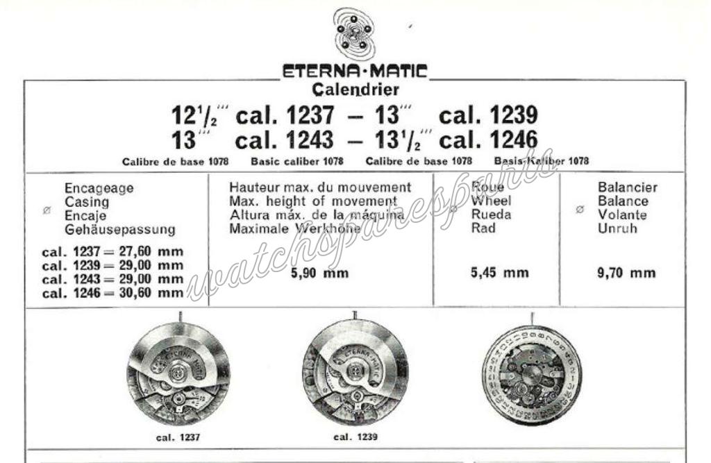 Eterna 1243 Watch movements Eterna 1243 Watch movements