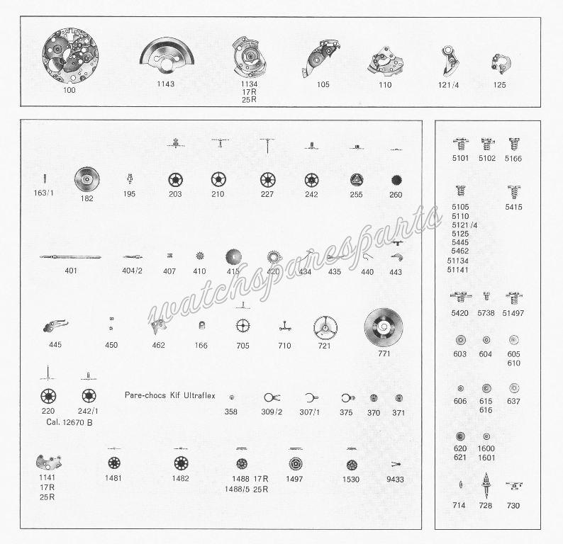 Eterna 12670 Watch spare parts Eterna 12670 Watch spare parts