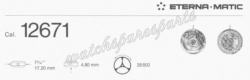 Eterna 12671 Watch movements Eterna 12671 Watch movements