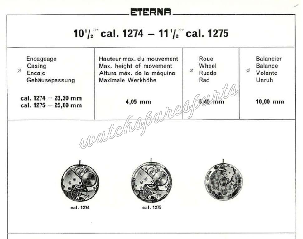 Eterna 1274 Watch movements Eterna 1274 Watch movements