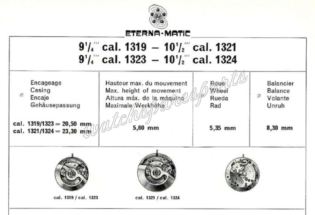Eterna 1323 Watch movements Eterna 1323 Watch movements