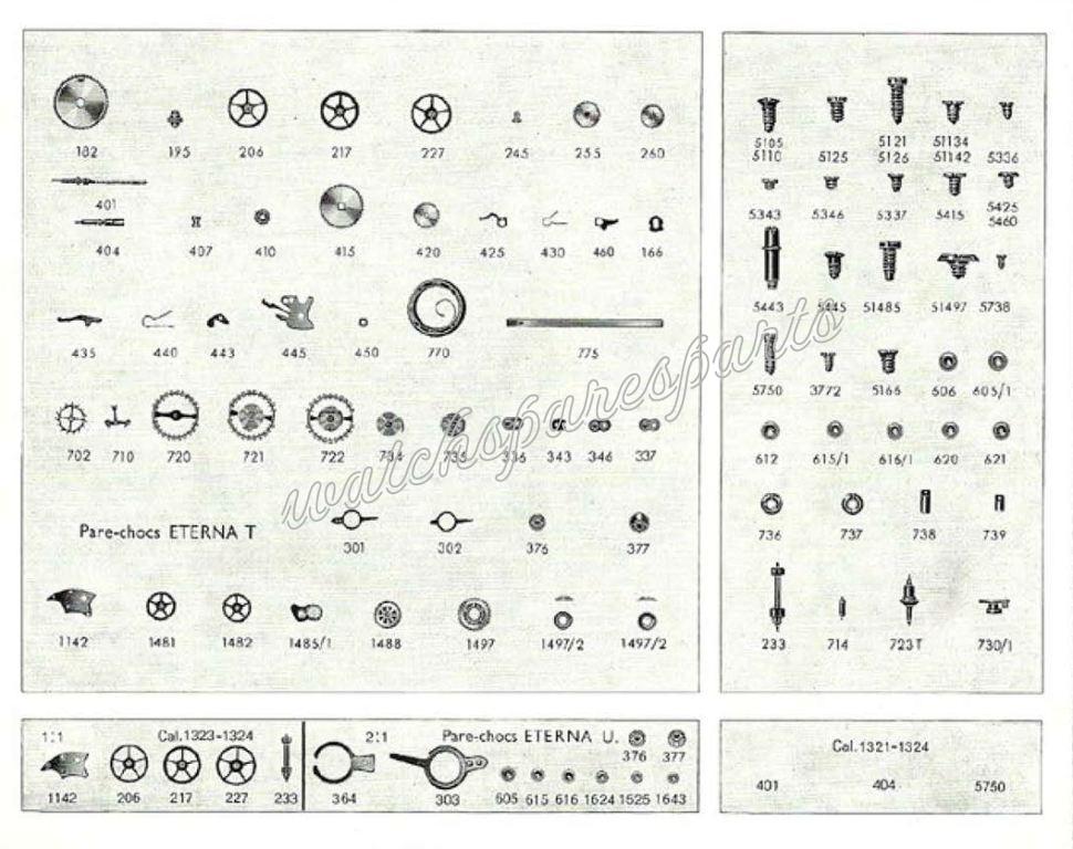 Eterna 1324 Watch spare parts Eterna 1324 Watch spare parts