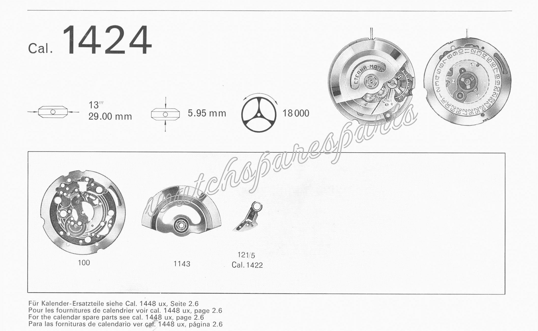 Eterna 1424 Watch movements Eterna 1424 Watch movements