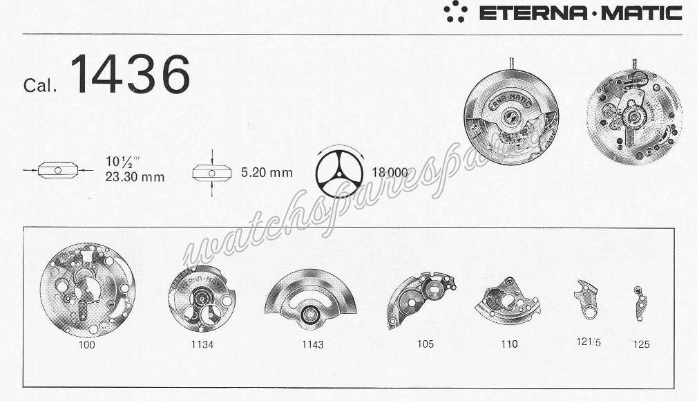 Eterna 1436 Watch movements Eterna 1436 Watch movements