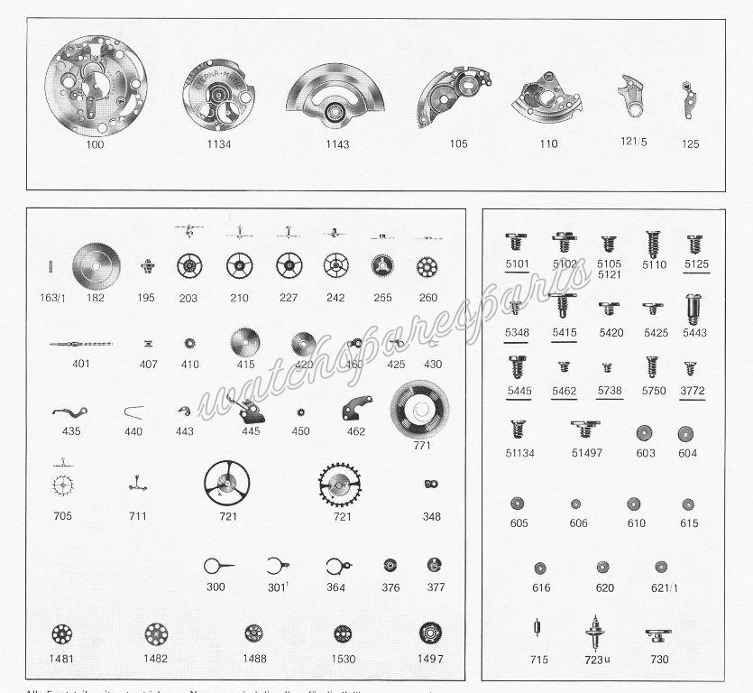 Eterna 1436 Watch spare parts Eterna 1436 Watch spare parts