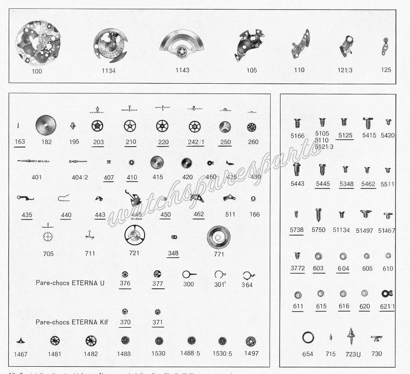 Eterna 1446 Watch spare parts Eterna 1446 Watch spare parts