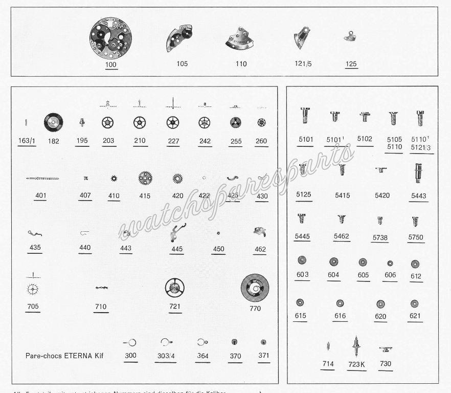 Eterna 1463 Watch spare parts Eterna 1463 Watch spare parts