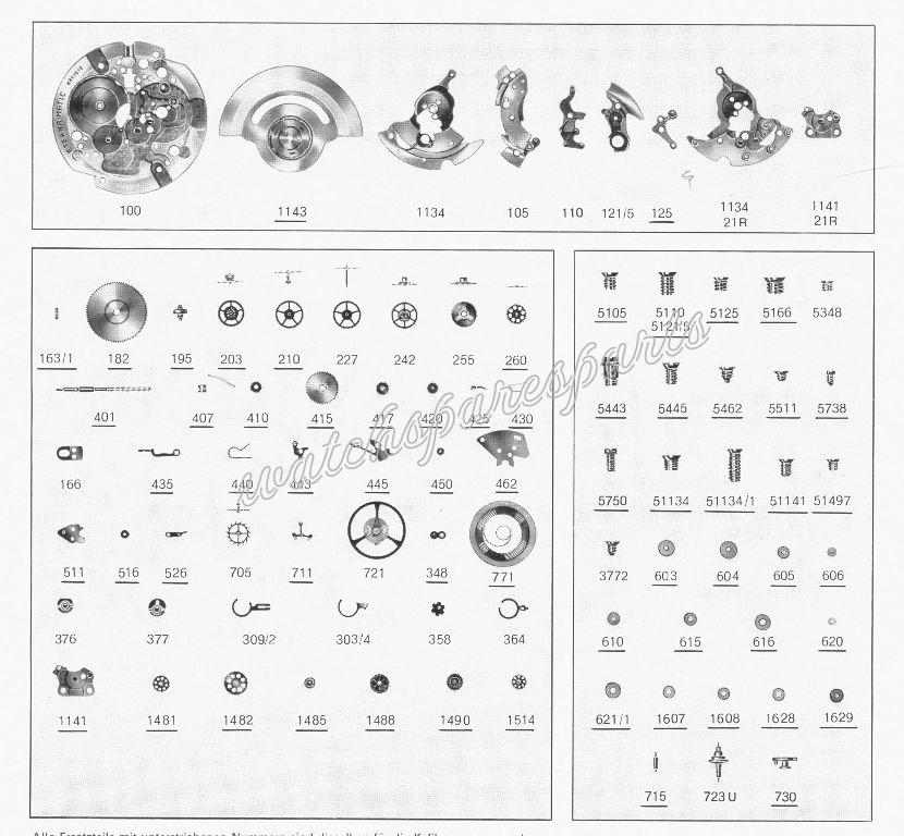 Eterna 1466 Watch spare parts Eterna 1466 Watch spare parts