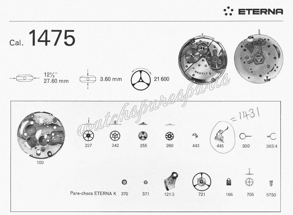 Eterna 1475 Watch movements Eterna 1475 Watch movements