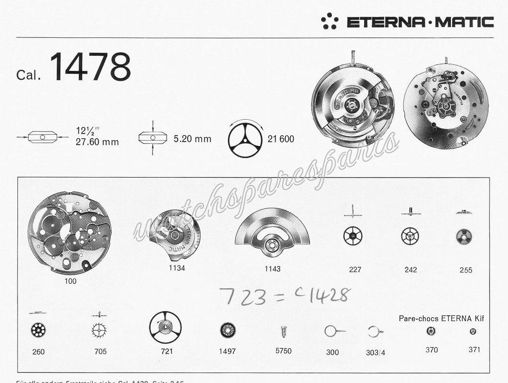 Eterna 1478 Watch movements Eterna 1478 Watch movements