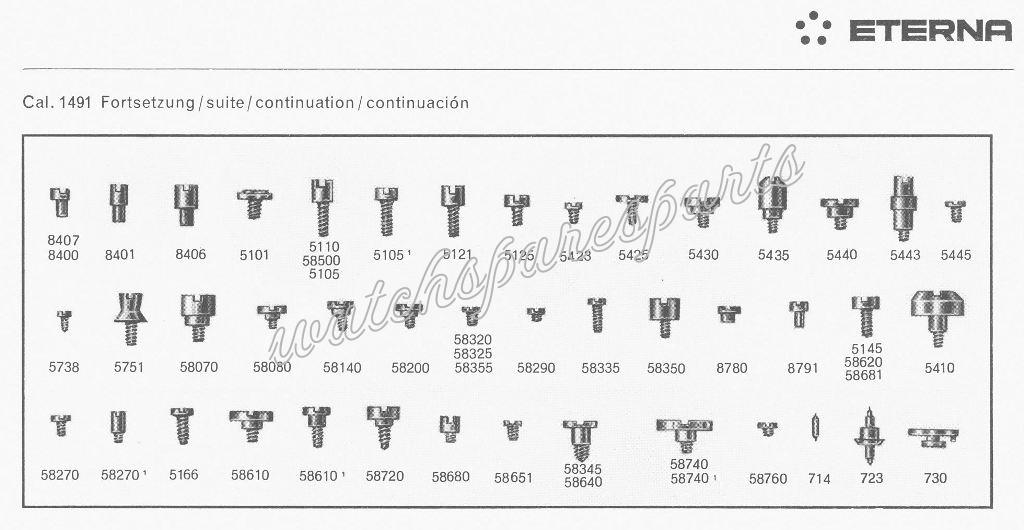 Eterna 1491 Watch spare part Eterna 1491 Watch spare part
