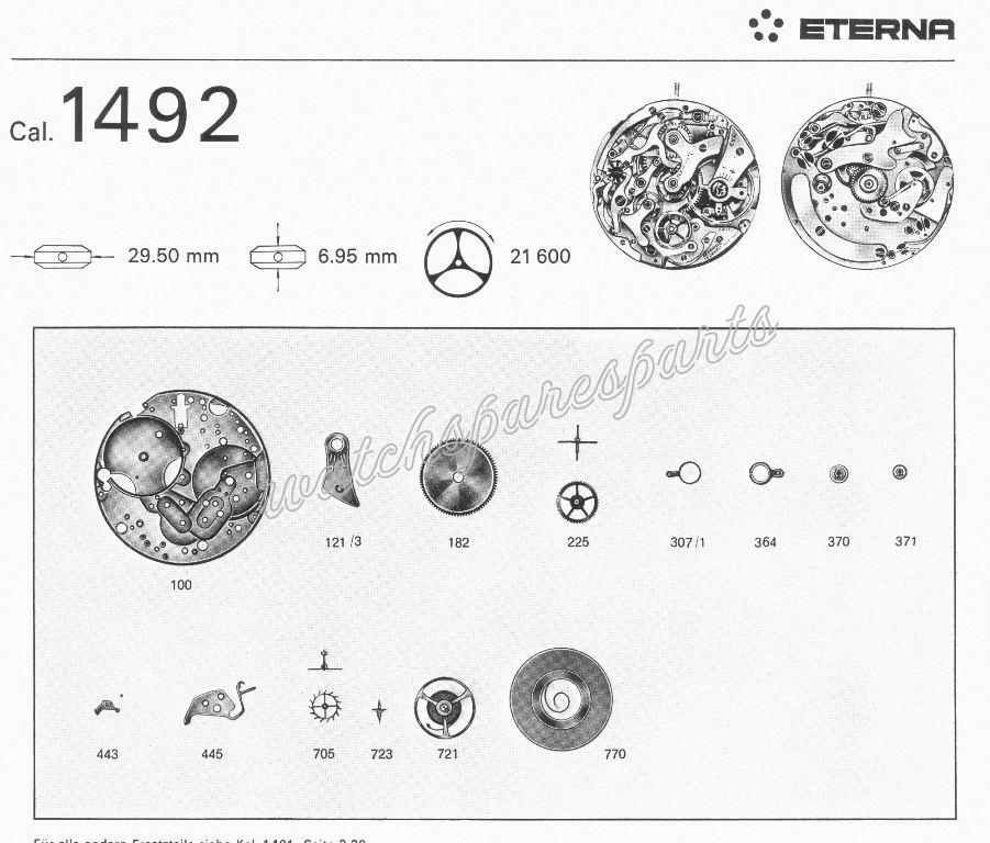 Eterna 1492 Watch movements Eterna 1492 Watch movements
