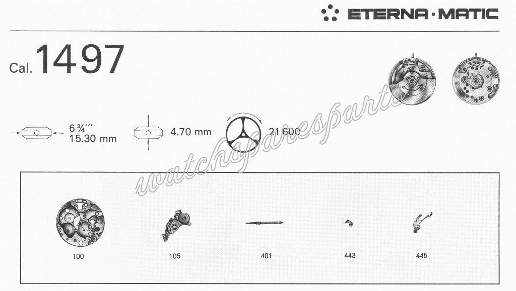 Eterna 1497 Watch movements Eterna 1497 Watch movements