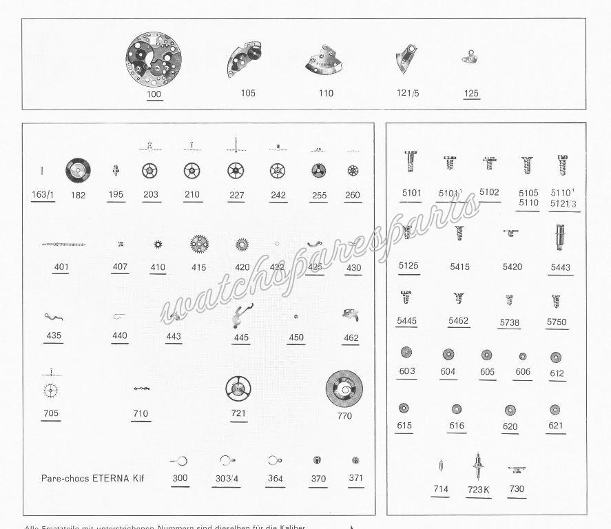 Eterna 1497 Watch spare parts Eterna 1497 Watch spare parts